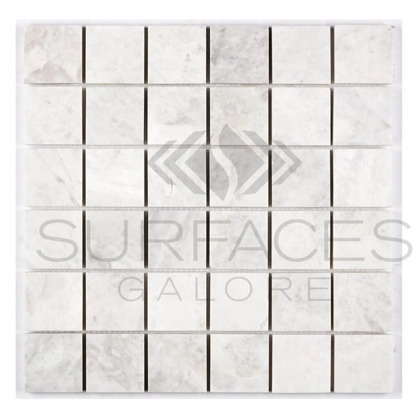 Bianco Congelato 2X2 Brick Mosaic Dolomite Leathered - SurfacesGalore