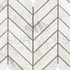 Bianco Congelato Chevron 1X4 Mosaic Dolomite Leathered