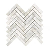 Bianco Congelato Chevron 1X4 Mosaic Dolomite Leathered