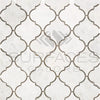 Bianco Congelato Lantern 3 inch Arabesque/Moroccan/Baroque Mosaic Dolomite Leathered