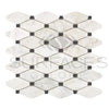 Bianco Congelato Octave (Long Octagon)/Black Mosaic Dolomite Leathered