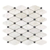 Bianco Congelato Octave (Long Octagon)/Black Mosaic Dolomite Leathered