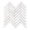 Bianco Dolomite (White Dolomite) 1X4 Herringbone Mosaic Marble Polished-Honed