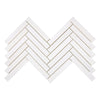 Bianco Dolomite (White Dolomite) 1X6 Herringbone Mosaic Marble Polished-Honed