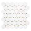 Bianco Dolomite (White Dolomite) 2" Hexagon Mosaic Marble Polished-Honed