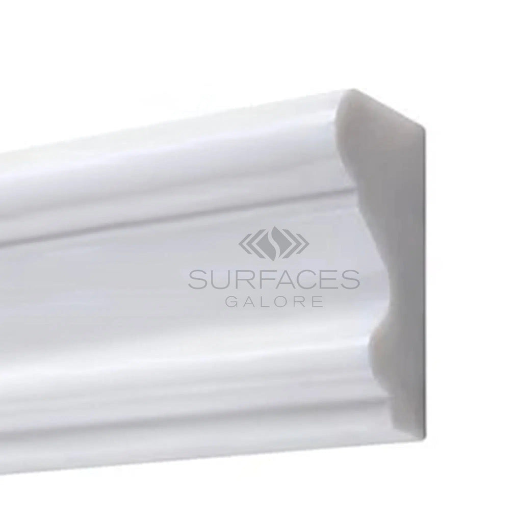 Bianco Dolomite (White Dolomite) 2X12 Milano Molding Liner Marble Polished - Honed - SurfacesGalorePolished