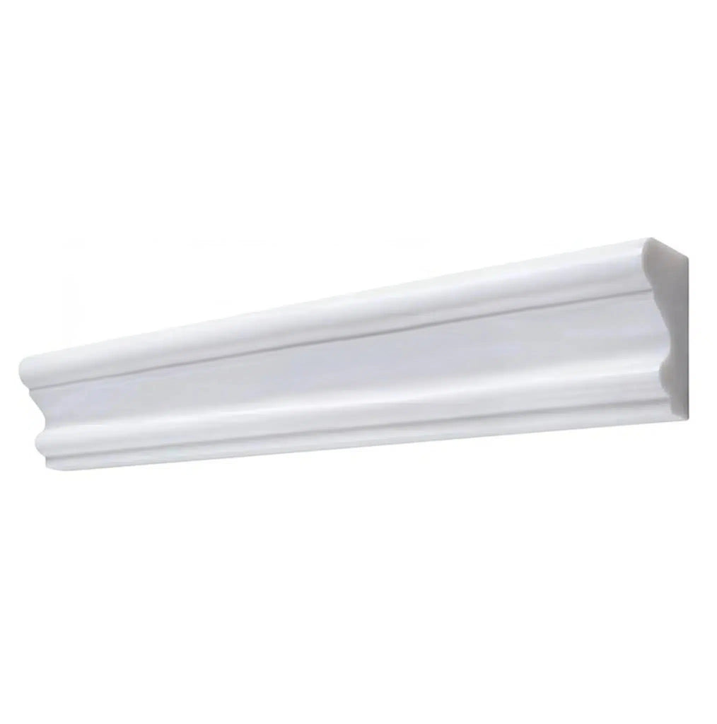 Bianco Dolomite (White Dolomite) 2X12 Milano Molding Liner Marble Polished-Honed