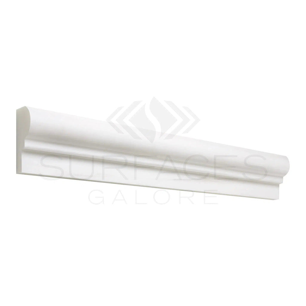 Bianco Dolomite (White Dolomite) 2X12 OG - 1 (Single - Step Chair Rail Trim) Liner Marble Polished - Honed - SurfacesGalorePolished