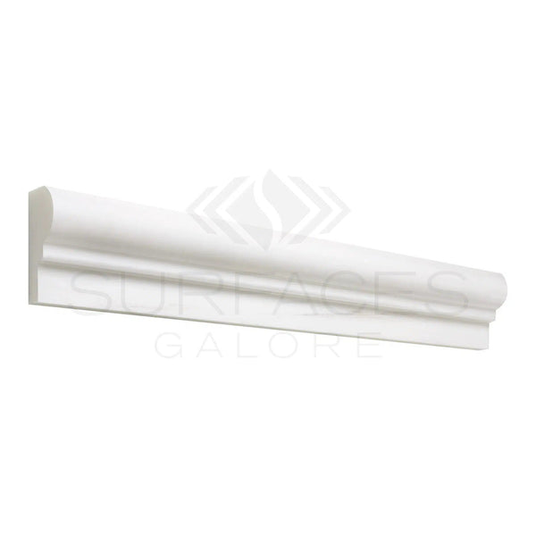 Bianco Dolomite (White Dolomite) 2X12 OG - 1 (Single - Step Chair Rail Trim) Liner Marble Polished - Honed - SurfacesGalorePolished