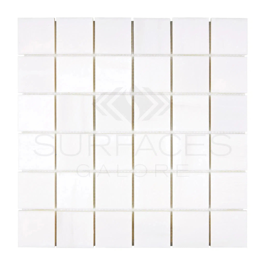 Bianco Dolomite (White Dolomite) 2X2 Mosaic Marble Polished-Honed