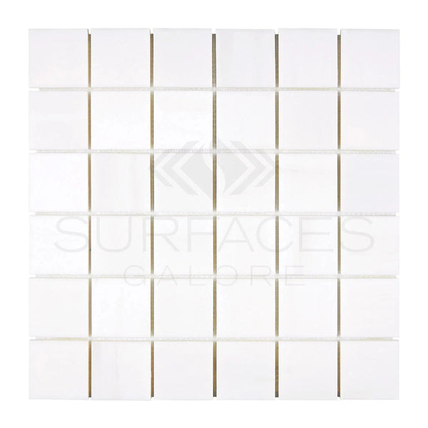 Bianco Dolomite (White Dolomite) 2X2 Mosaic Marble Polished - Honed - SurfacesGalorePolished