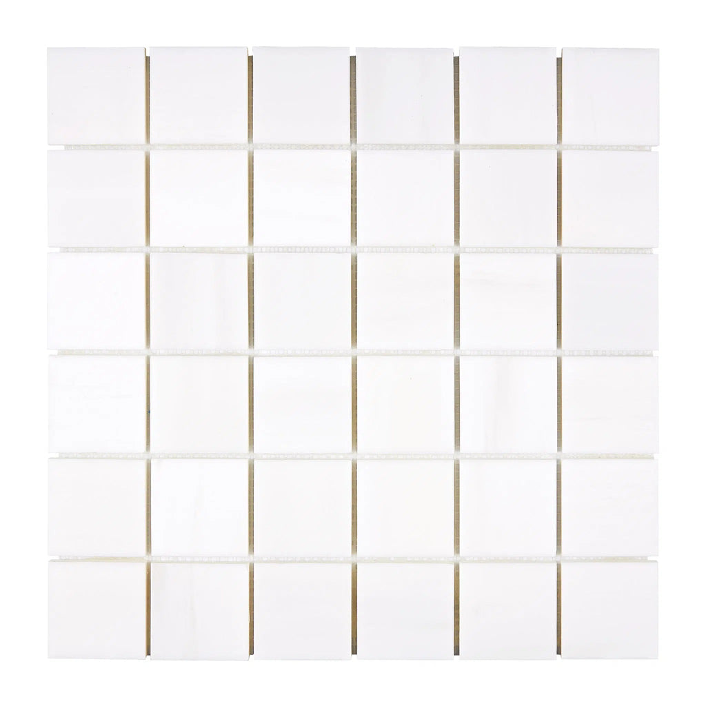 Bianco Dolomite (White Dolomite) 2X2 Mosaic Marble Polished-Honed