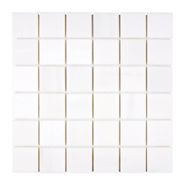 Bianco Dolomite (White Dolomite) 2X2 Mosaic Marble Polished-Honed