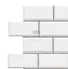 Bianco Dolomite (White Dolomite) 2X4 Brick (Deep - Beveled) Mosaic Marble Polished - Honed - SurfacesGalorePolished