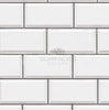 Bianco Dolomite (White Dolomite) 2X4 Brick (Deep - Beveled) Mosaic Marble Polished - Honed - SurfacesGalorePolished