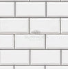 Bianco Dolomite (White Dolomite) 2X4 Brick (Deep-Beveled) Mosaic Marble Polished-Honed