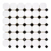 Bianco Dolomite (White Dolomite) Octagon w/Black Mosaic Marble Polished-Honed