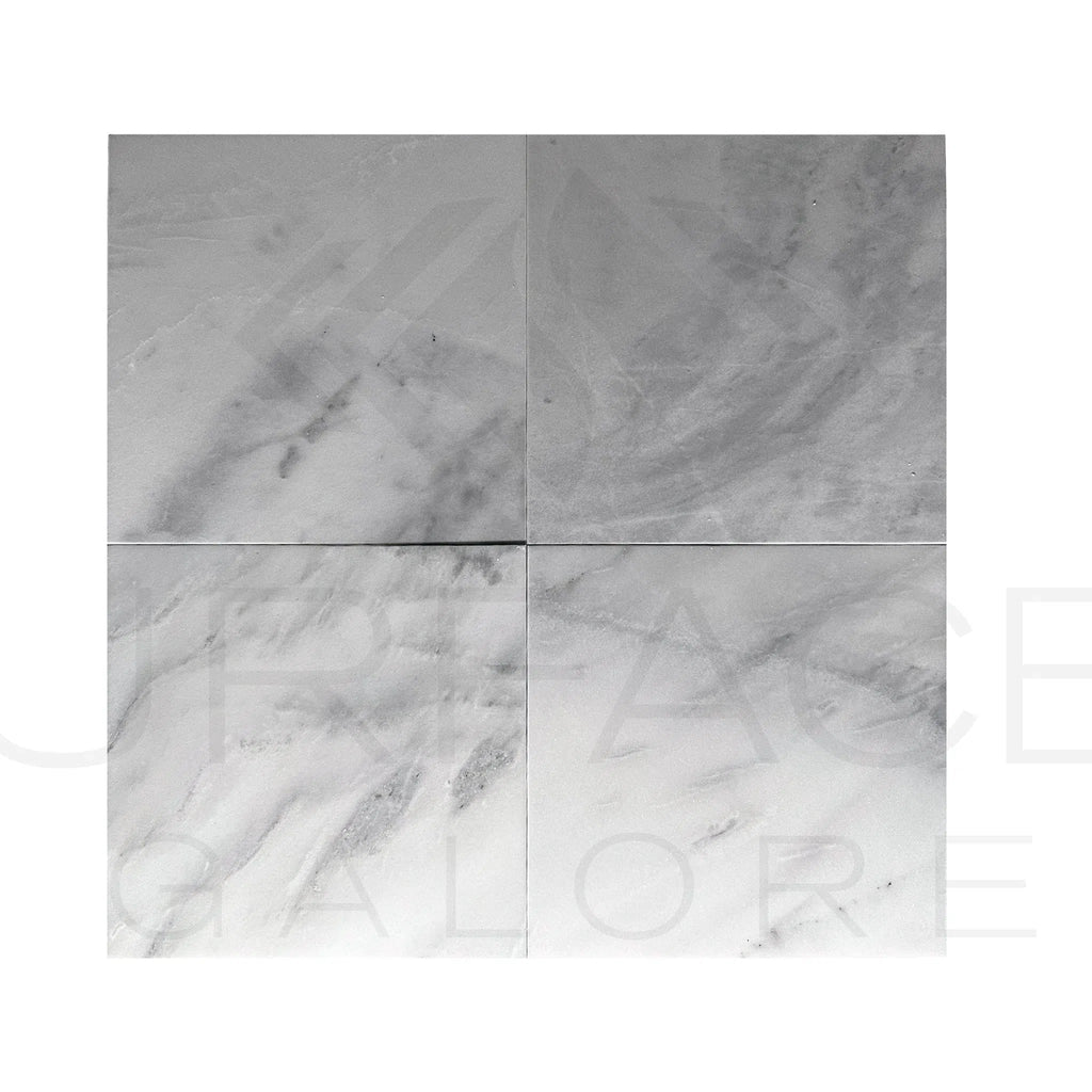 Bianco Venatino (Bianco Mare) White Marble 12X12 Polished Micro-Beveled Edge Tile 300 Sq.Ft. $4.33/Sq.Ft.