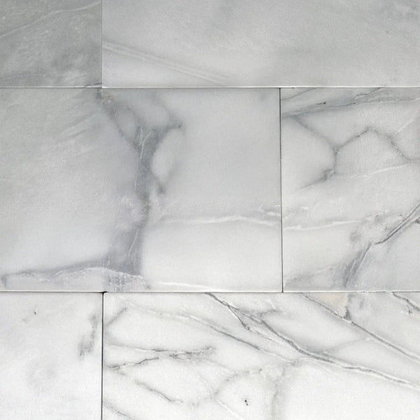 Bianco Venatino (Bianco Mare) White Marble 12X24 Honed Micro-Beveled Edge Tile 360 Sq.Ft. $6.38/Sq.Ft.