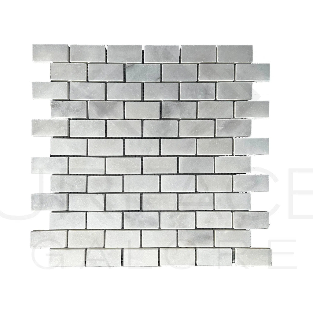 Bianco Venatino (Bianco Mare) White Marble 1X2 Brick Polished Mosaic Tile 110 Sq.Ft. $5.90/Sq.Ft.