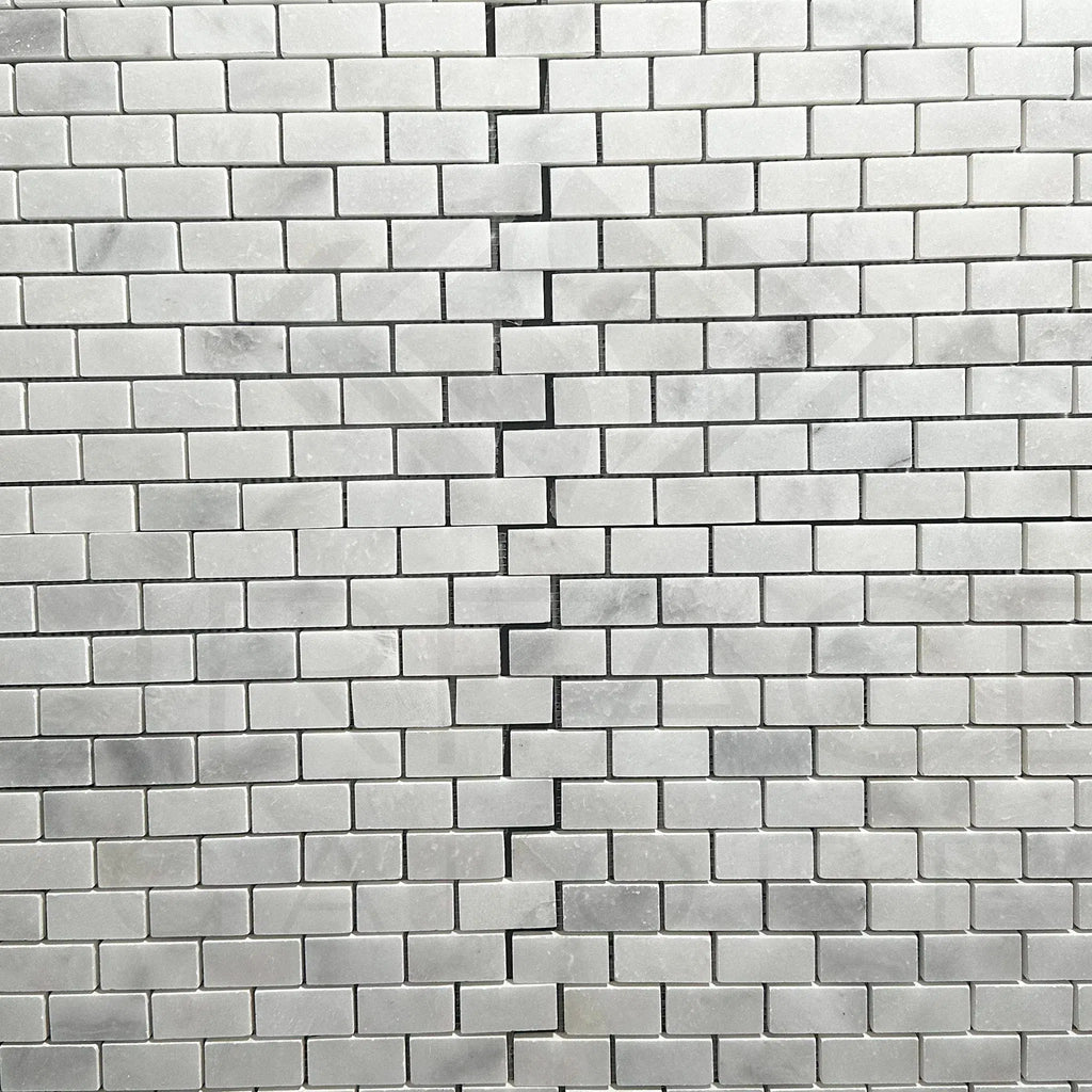 Bianco Venatino (Bianco Mare) White Marble 1X2 Brick Polished Mosaic Tile 110 Sq.Ft. $5.90/Sq.Ft.