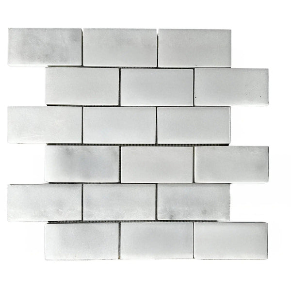 Bianco Venatino (Bianco Mare) White Marble 2X4 Brick Honed Mosaic Tile 110 Sq.Ft. $5.90/Sq.Ft.