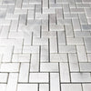 Bianco Venatino (Bianco Mare) White Marble Herringbone Honed Mosaic Tile 110 Sq.Ft. $5.90/Sq.Ft.