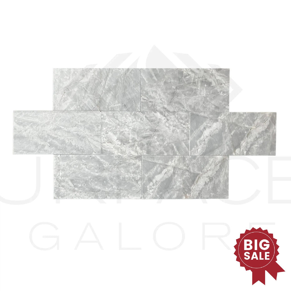 Blue Jade / Blue / White Marble 12X24 Polished Tile 150 Sq.Ft. - Discounted, Marble/Travertine Clearance Sale - SurfacesGalore