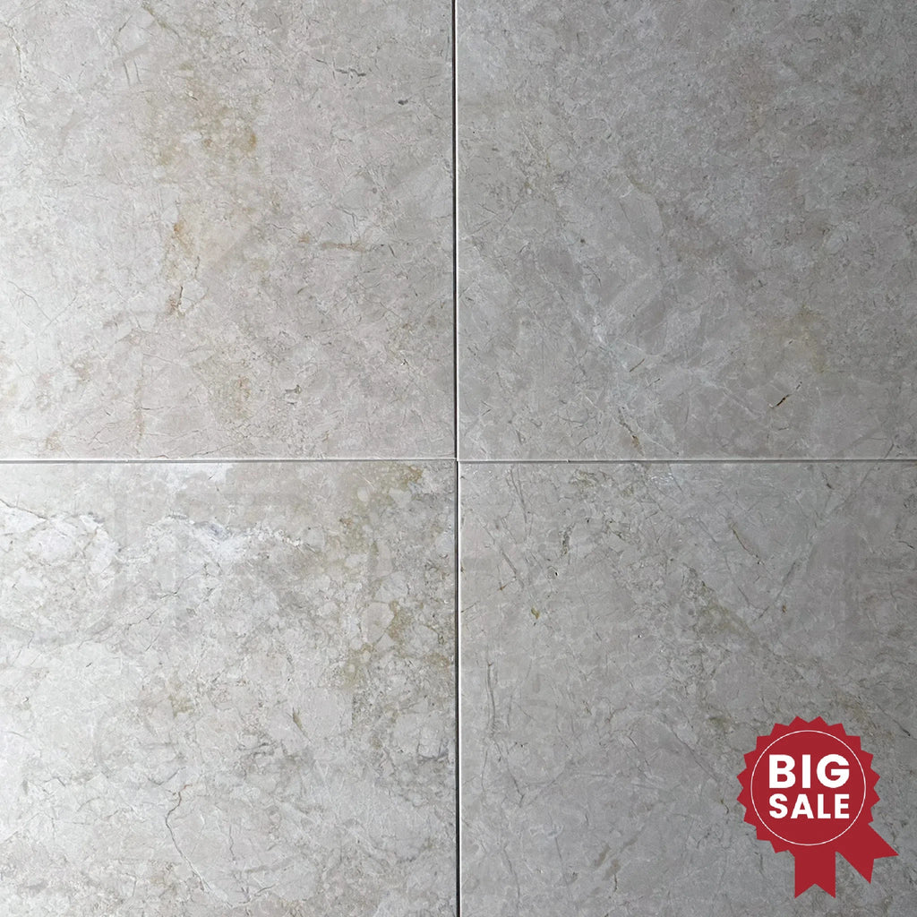 Botticino Cream White / Beige Marble 12X12 Polished Tile 140 Sq.Ft. - Discounted, Marble/Travertine Clearance Sale - SurfacesGalore