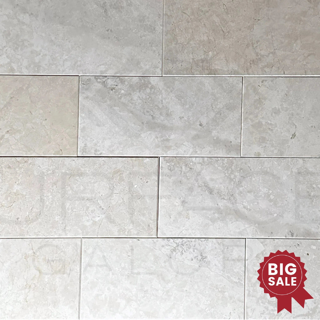 Botticino Cream / White Marble 6X12 Polished Tile 320 Sq.Ft. - Discounted, Marble/Travertine Clearance Sale - SurfacesGalore