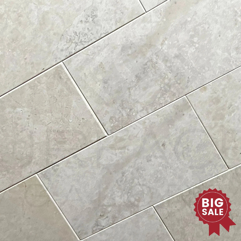 Botticino Cream / White Marble 6X12 Polished Tile 320 Sq.Ft. - Discounted, Marble/Travertine Clearance Sale - SurfacesGalore