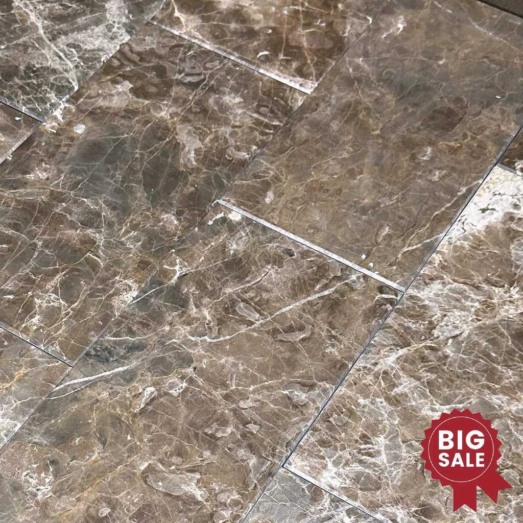 Cafe Emperador / Brown / Emperador Marble 6X12 Polished Tile 150 Sq.Ft. - Discounted, Marble/Travertine Clearance Sale - SurfacesGalore