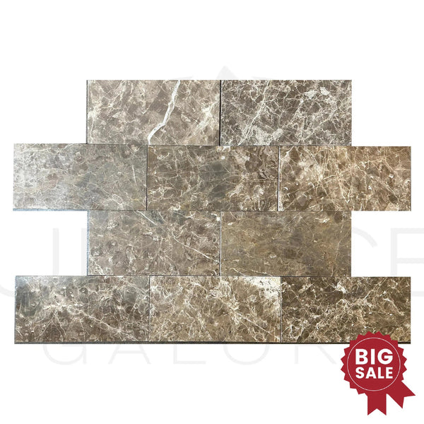 Cafe Emperador / Brown / Emperador Marble 6X12 Polished Tile 150 Sq.Ft. - Discounted, Marble/Travertine Clearance Sale - SurfacesGalore