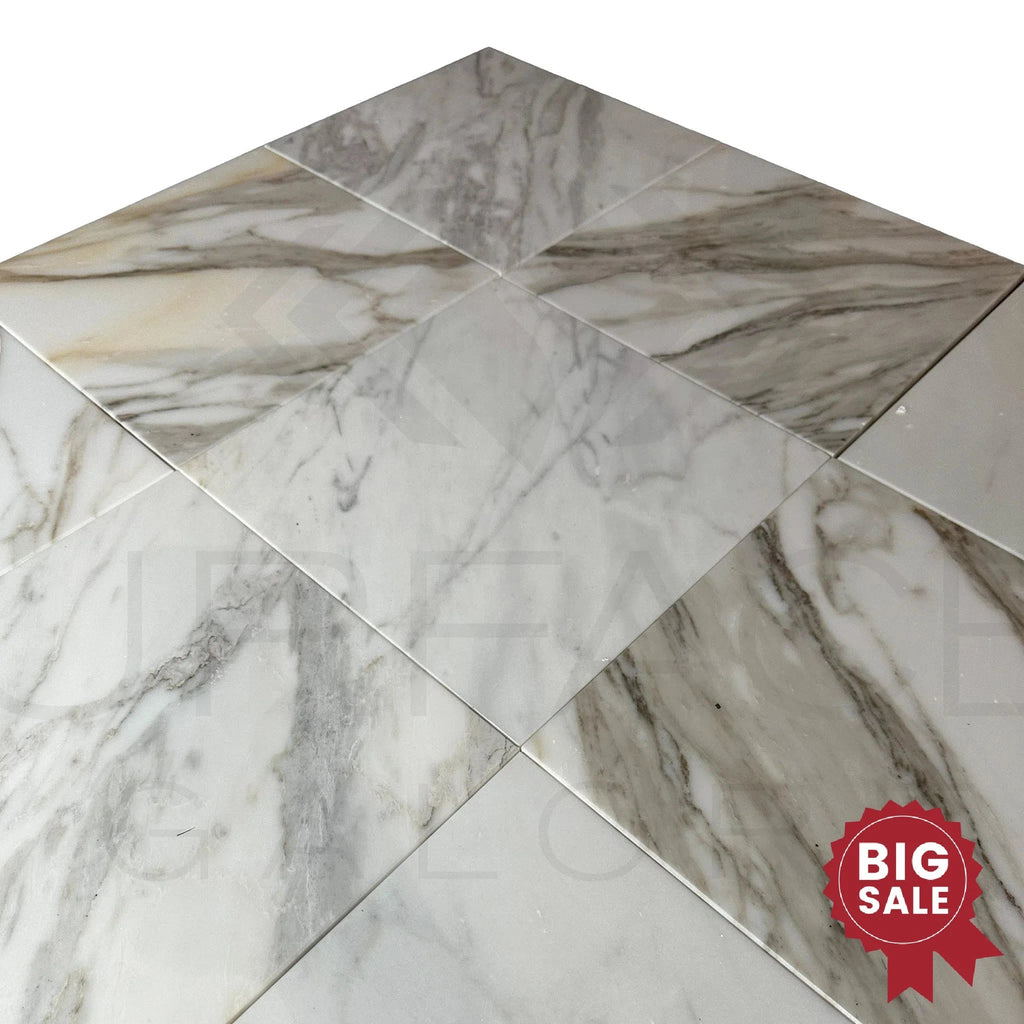 Calacatta Borghini Gold 12X12 Polished Marble Tile 300 Sq.Ft. - Discounted, Marble/Travertine Clearance Sale - SurfacesGalore