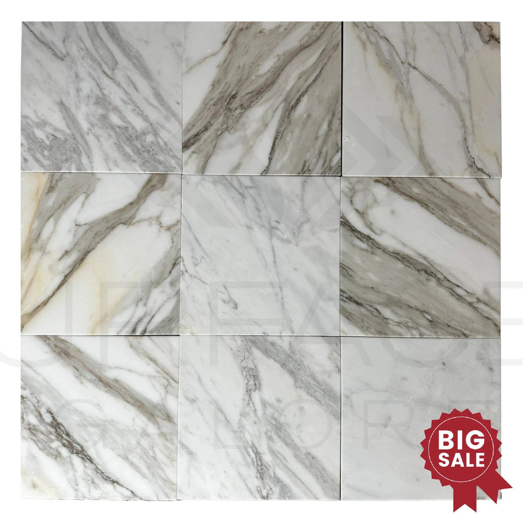 Calacatta Borghini Gold 12X12 Polished Marble Tile 300 Sq.Ft. - Discounted, Marble/Travertine Clearance Sale - SurfacesGalore