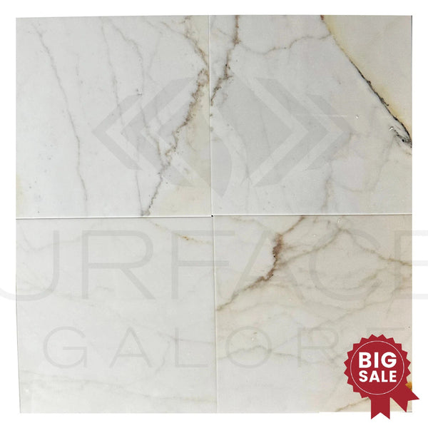 Calacatta Gold 12X12 Polished Marble Tile 300 Sq.Ft. - Discounted, Marble/Travertine Clearance Sale - SurfacesGalore