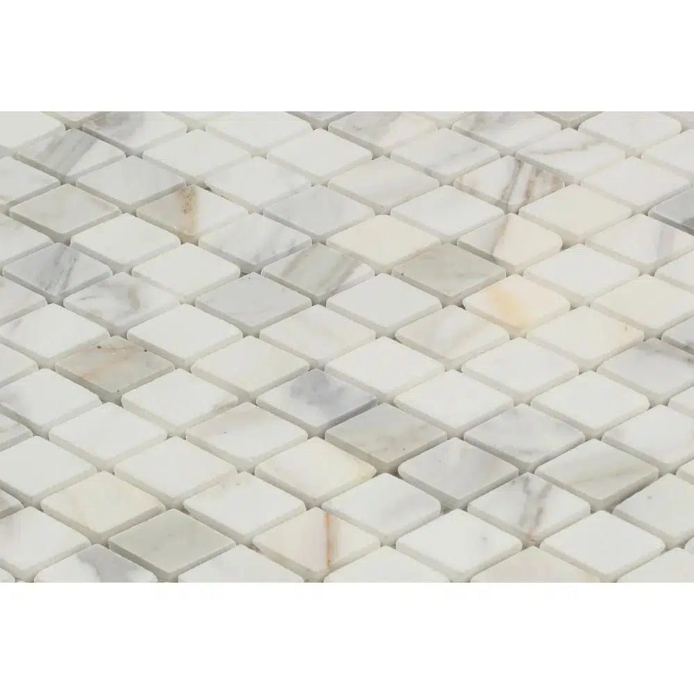 Calacatta Gold 1X2 Diamond/Rhomboid Mosaic Marble Tile Polished-Honed