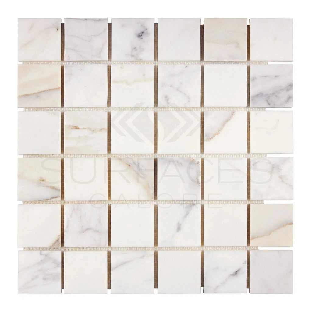 Calacatta Gold 2X2 Mosaic Marble Tile Polished-Honed