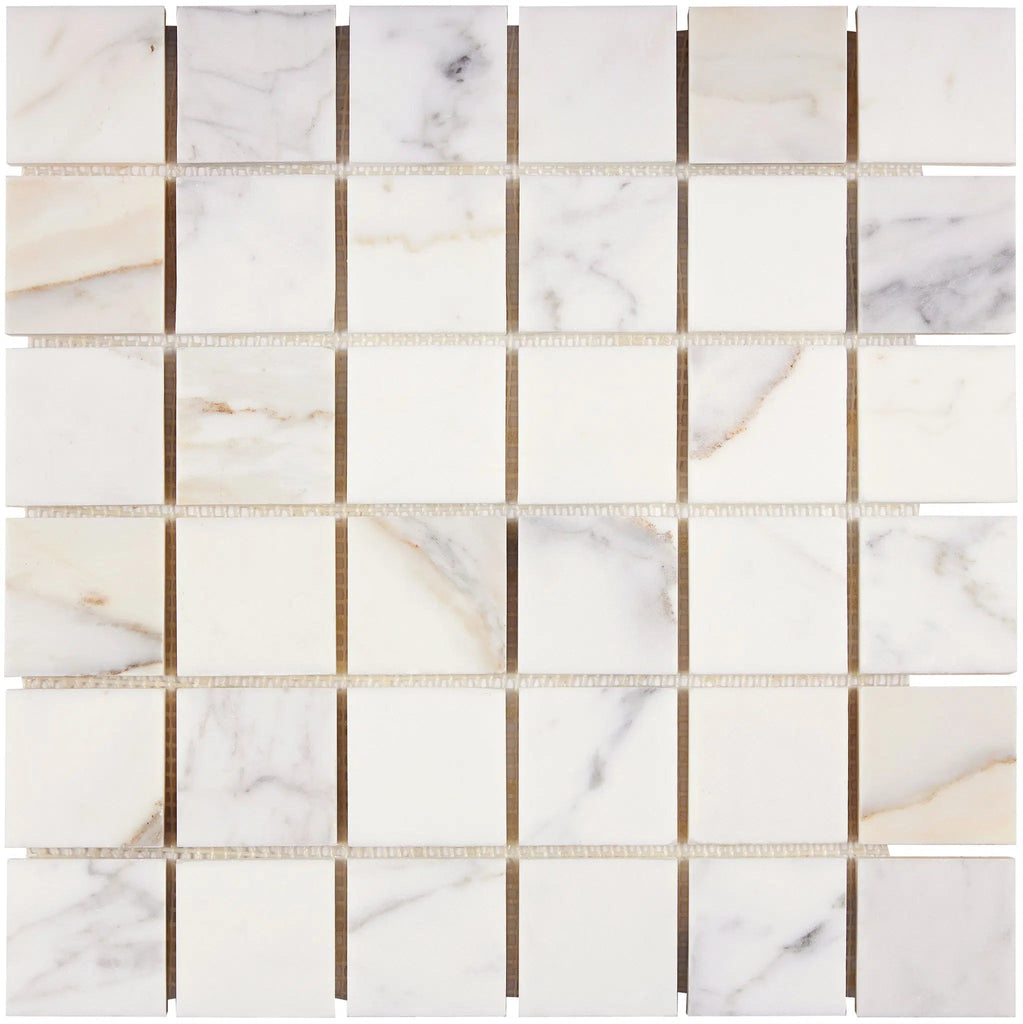 Calacatta Gold 2X2 Mosaic Marble Tile Polished-Honed