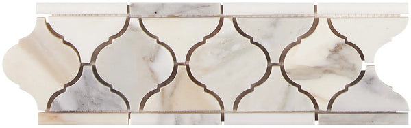 Calacatta Gold 3 7/8X11 5/8 Lantern (Luxury) Border Mosaic Marble Tile Polished-Honed