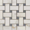 Calacatta Gold Basketweave Mosaic (w/Blue-Gray-(LARGE)) Mosaic Marble Tile Polished-Honed