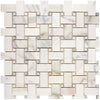 Calacatta Gold Basketweave Mosaic (w/Calacatta Gold) Mosaic Marble Tile Polished-Honed