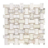 Calacatta Gold Basketweave Mosaic (w/Calacatta Gold) Mosaic Marble Tile Polished-Honed