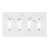 SurfacesGalore Calacatta Gold Marble 4 Gang TOGGLE Switch Wall Plate featuring four toggle switch slots.