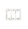 An authentic marble wall plate, the SurfacesGalore Calacatta Gold Marble Triple ROCKER Plate Switch Wall Plate/Cover Plate/Switch Plate features three rectangular openings and stands out beautifully against a plain white background.