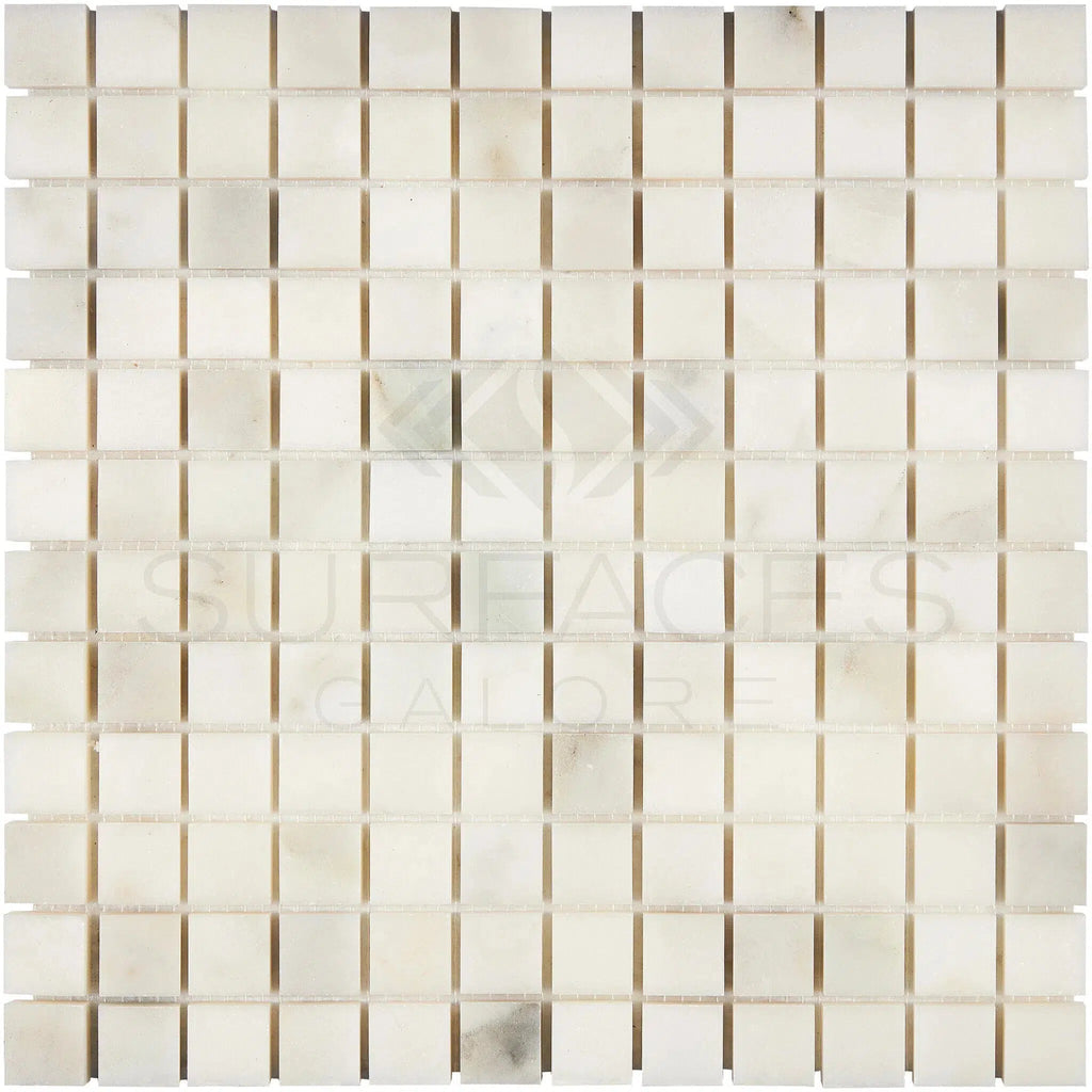 Calacatta Gold Italian Premium 1X1 Mosaic Marble Tile Polished - Honed - SurfacesGalorePolished