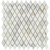 Calacatta Gold Italian Premium 1X2 Diamond/Rhomboid Mosaic Marble Tile Polished - Honed - SurfacesGalorePolished