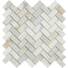 Calacatta Gold Italian Premium 1X2 Herringbone Mosaic Marble Tile Polished - Honed - SurfacesGalorePolished