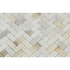 Calacatta Gold Italian Premium 5/8X1 1/4 Mini - Herringbone Mosaic Marble Tile Polished - Honed - SurfacesGalorePolished