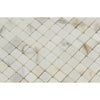 Calacatta Gold Italian Premium 5/8X5/8 Mosaic Marble Tile Polished - Honed - SurfacesGalorePolished